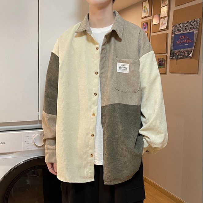 Áo sơ mi nam oversize ,Áo sơmi khoác ngoài nam  phối màu ulzzang đi chơi đi học Áo sơ mi tay dài nam nữ form rộng unisex