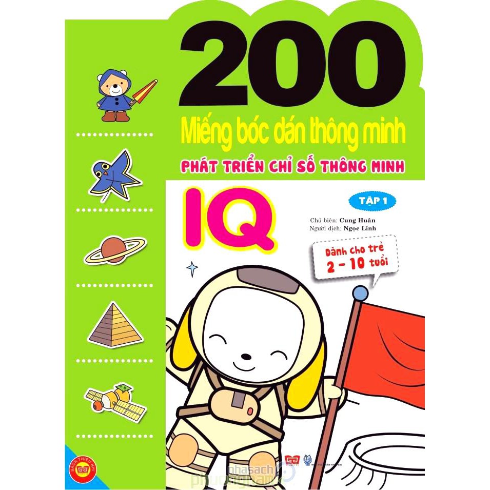 Sách - Phát triển chỉ số thông minh IQ - Tập 1 (200 Miếng bóc dán thông minh 2-10 tuổi)