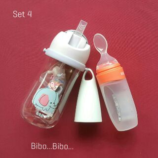 Combo Bình tập uống nước & Bình thìa ăn dặm AAG