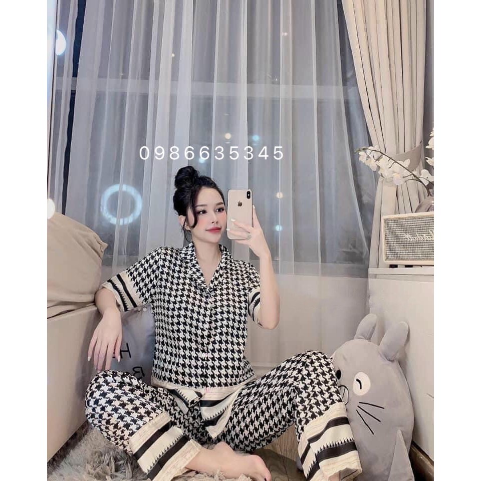 Bộ ngủ lụa Pijama lụa satin cộc đùi hàng loại 1 | BigBuy360 - bigbuy360.vn
