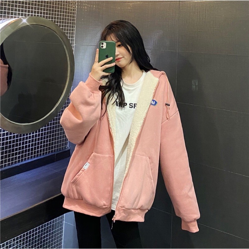 Áo khoác nỉ hoodie lót bông cực ấm ulzzang Hàn Quốc [Yannie] | BigBuy360 - bigbuy360.vn