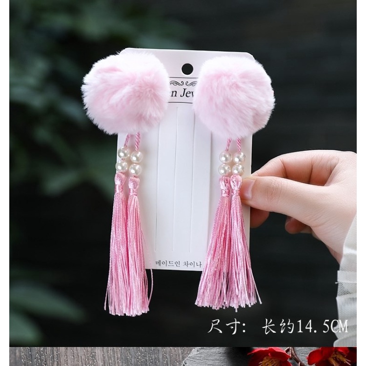 Kẹp tóc lông nhung dễ thương xinh xắn dành cho bé
