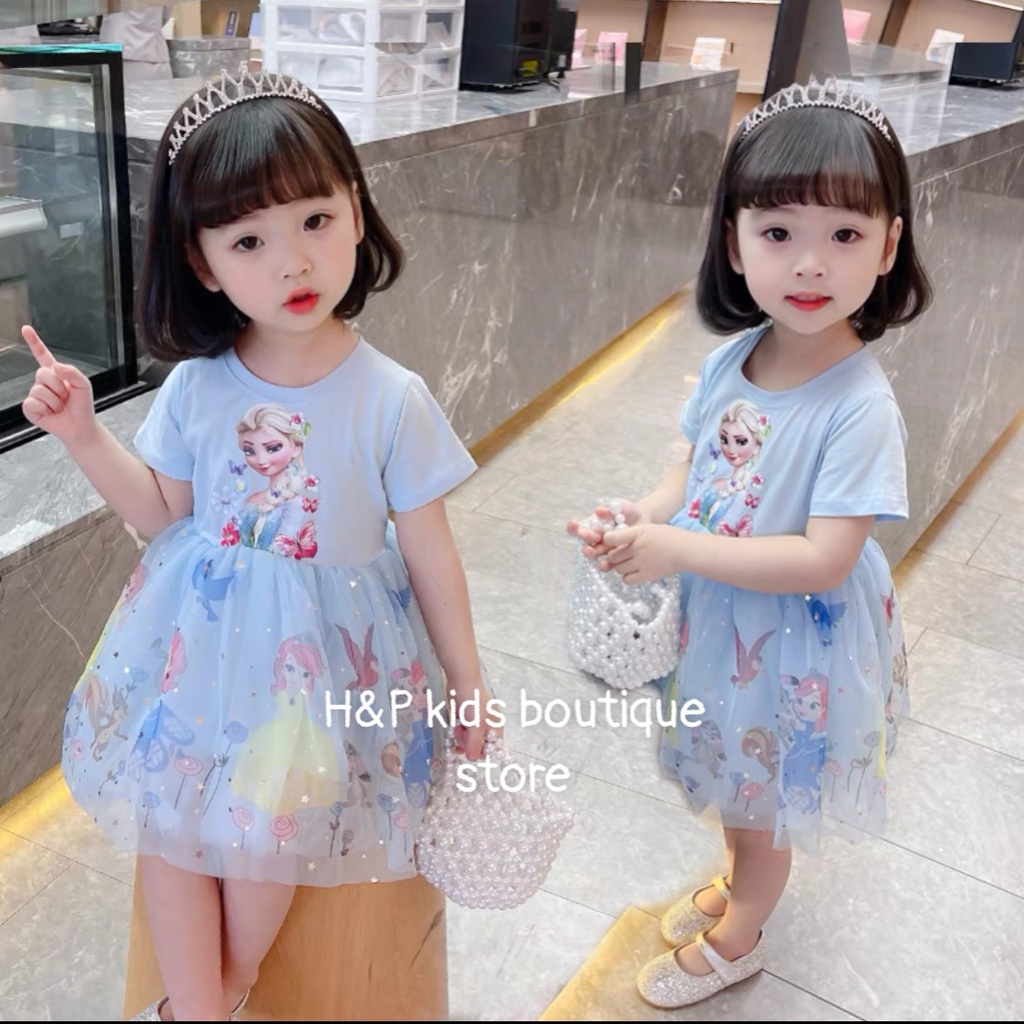 Đầm Công Chúa Băng Giá Elsa Xinh Xắn Dành Cho Bé Gái
