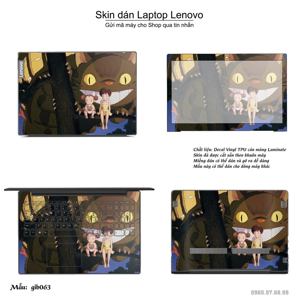 Skin dán Laptop Lenovo in hình Ghibli nhiều mẫu 10 (inbox mã máy cho Shop)