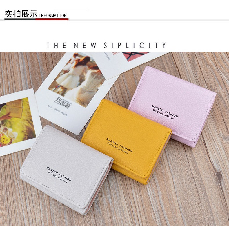 Ví nữ mini cầm tay, ví nữ gập 3 thời trang Hana mini MANYIDI