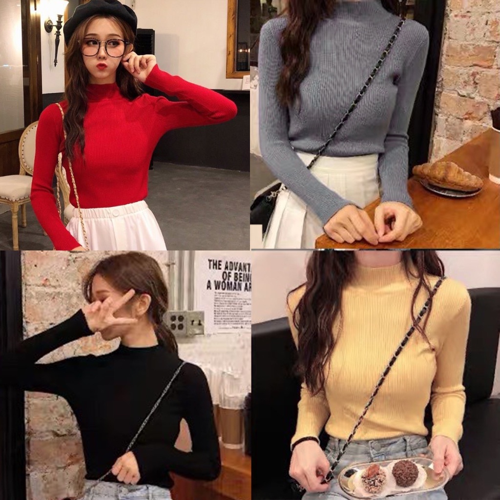 Xả Hàng Áo Len Nữ, Áo Len Cổ Lọ Mềm Mịn