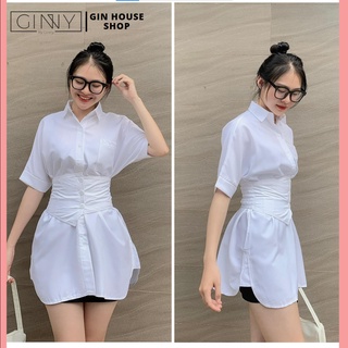 Áo Sơ Mi Trắng Kèm Corset TH-027