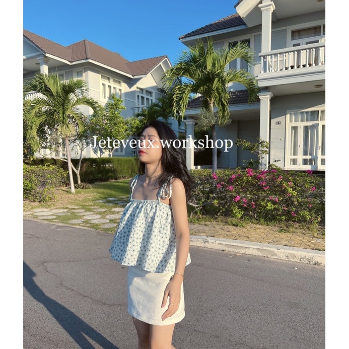 Chân váy/ Áo hoa nhí hai dây kiểu dáng babydoll siêu xinh