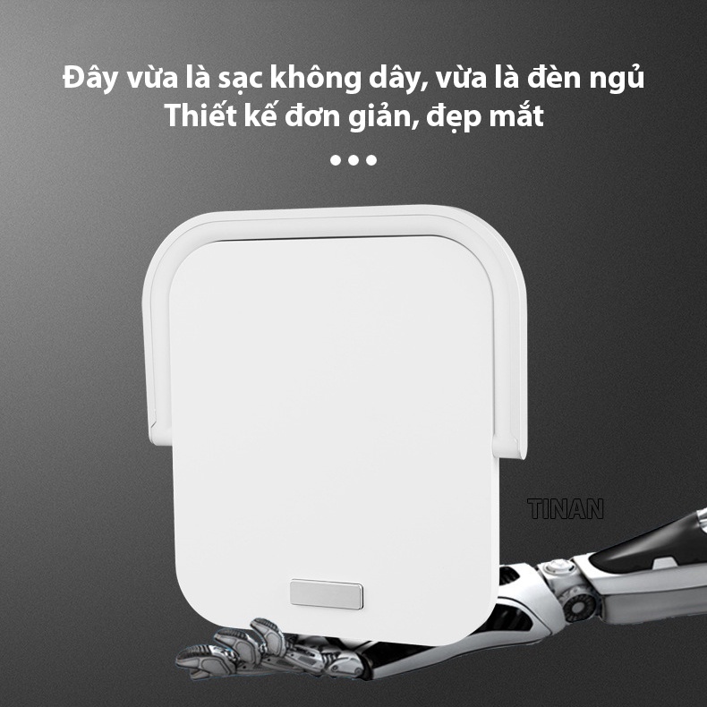 Đèn Ngủ Cảm Ứng Kết Hợp Sạc Không Dây, Giá Đỡ Điện Thoại
