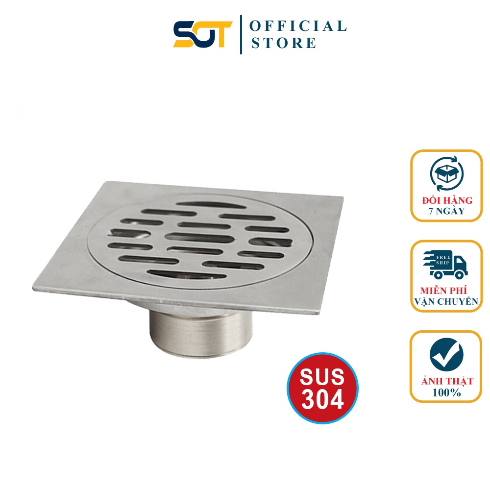 Phễu thoát sàn hố ga lọc rác thoát sàn 12x12cm INOX 304 CHỐNG HÔI, CHỐNG TRÀO NGƯỢC tuyệt đối