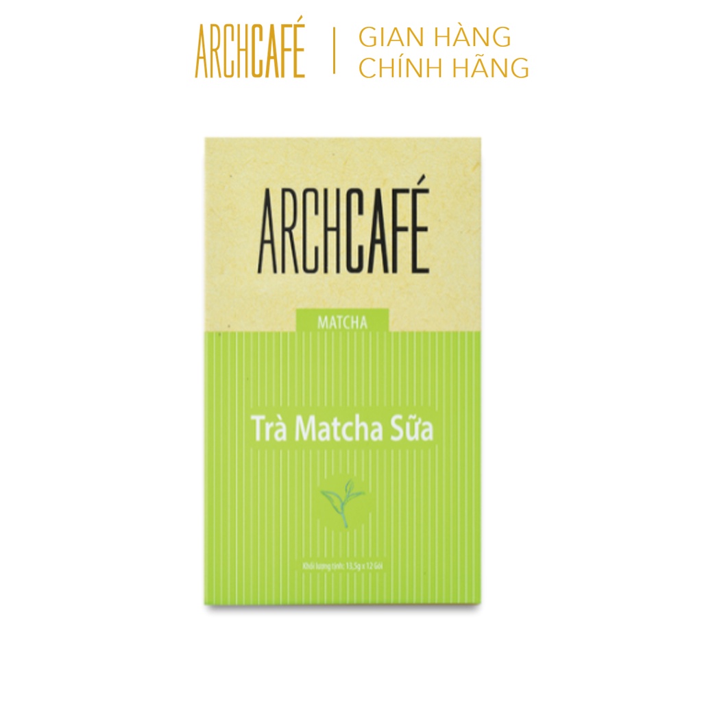 [Mã BMLTA50 giảm 10% đơn 99K] Trà Matcha Sữa - Trà hoà tan Archcafé (hộp 12 gói x 13.5g)