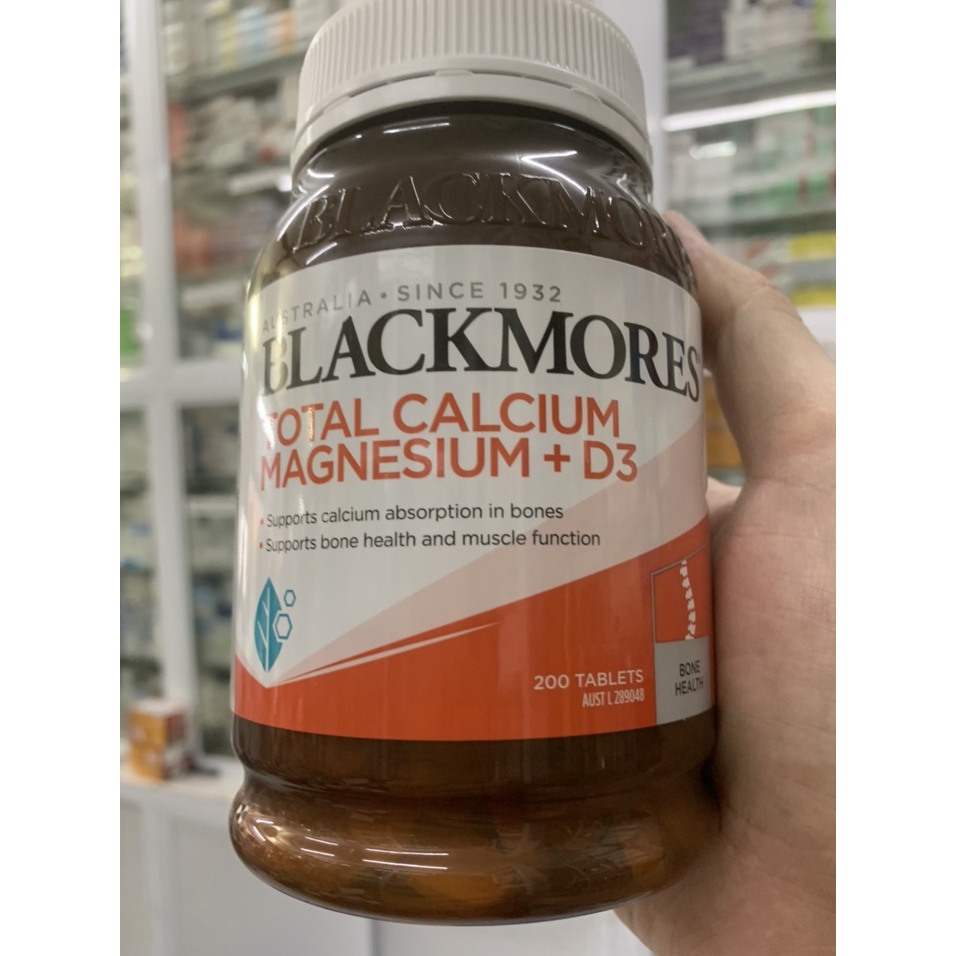 Blackmores Total Calcium Magnesium + D3 200 viên - Bổ sung canxi + Magie cho xương chắc khỏe , phát triển chiều cao