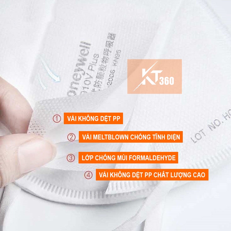 [CHÍNH HÃNG] 1 Cái Khẩu Trang N95 Thương Hiệu Honeywell H910 Plus. Khẩu Trang Y Tế N95 Chống Bụi Mịn PM 2.5 &amp; Vi Khuẩn.