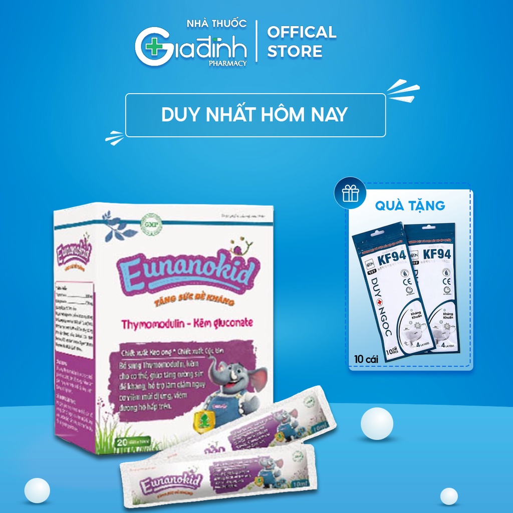 EUNANOKID TĂNG SỨC ĐỀ KHÁNG - Bổ Sung Thymomodulin & Kẽm Cho Cơ Thể