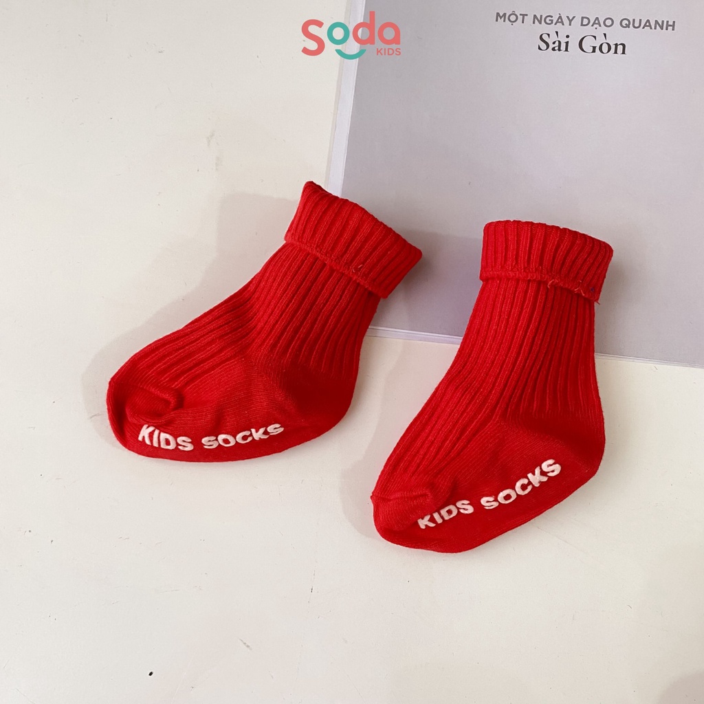 Tất cho bé trơn gân chống trượt phong cách Hàn Quốc ( nhiều màu )
