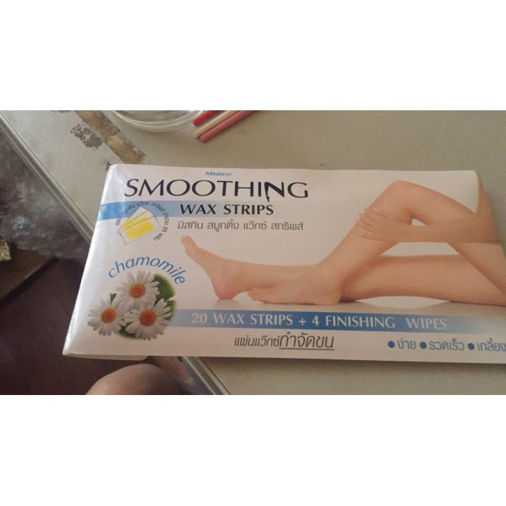 Mistine smoothing wax strips Thái Lan - giấy keo tẩy lông gói 20 miếng. Hạn T6/2023