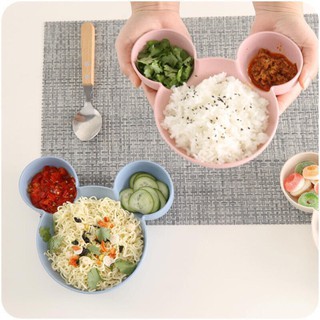 Chén đựng thức ăn 3 ngăn kiểu chuột mickey