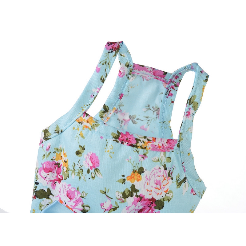 Đầm cotton họa tiết hoa đính nơ thời trang xuân hè 2021 đáng yêu dành cho thú cưng