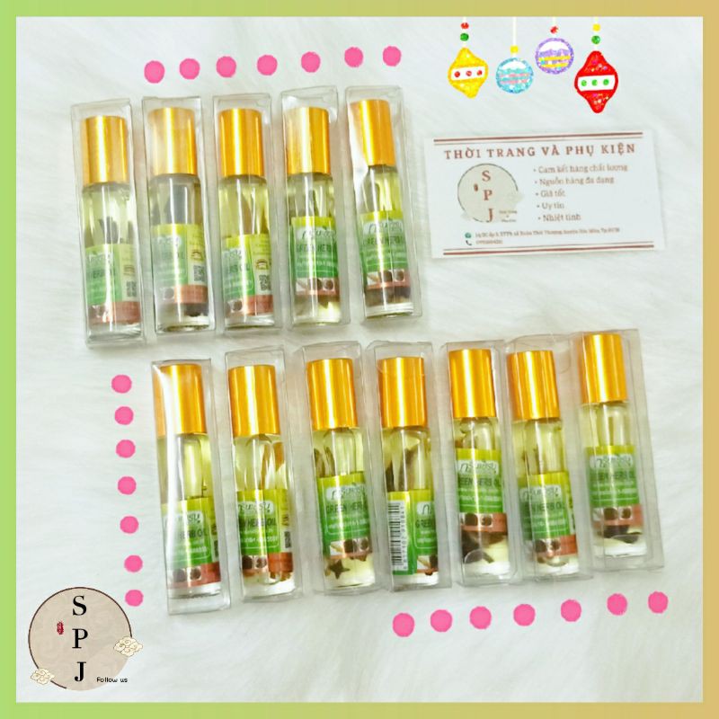 [Hàng Chính Hãng] 01 Chai Dầu Gió Lăn Nhân Sâm Ginseng Green Herb Oil Thái Lan