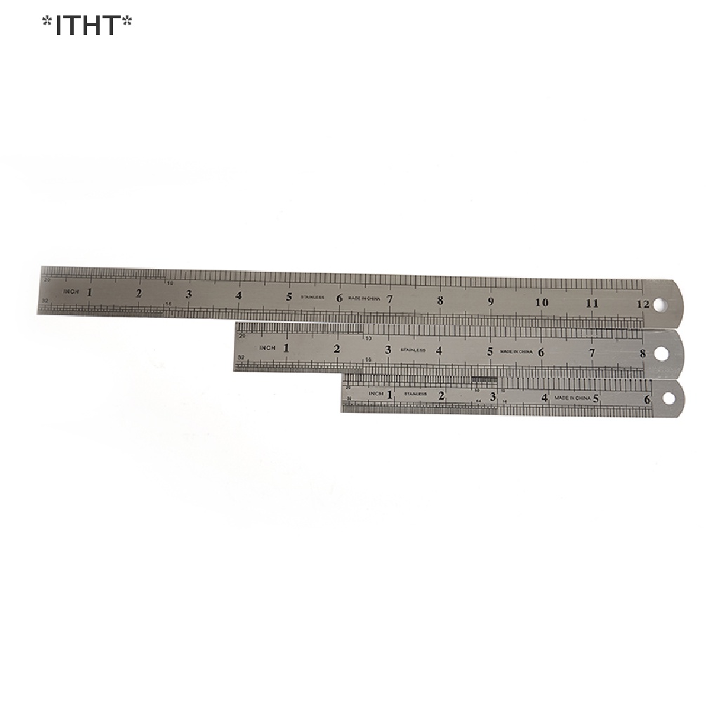 Thước thẳng đo lường hai mặt bằng kim loại 15-30cm