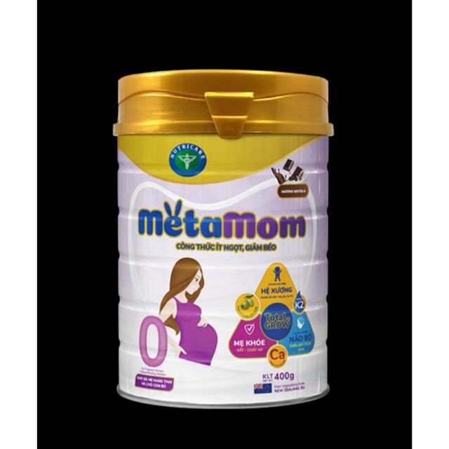 Sữa bầu MetaMom mẫu mới hương Cam_Socola_Vani 900g  date mới nhất