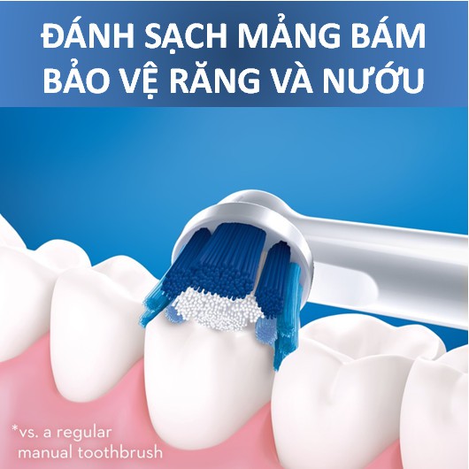 Bàn Chải Điện ❤ FREESHIP ❤Bàn Chải Pin Oral-B Pro-Health Clinical - Đầu Precision Clean, Màu xanh - Dùng pin AA ,Oral-b