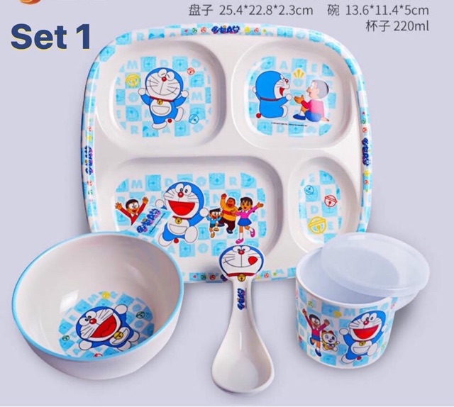 Combo khay và bát ăn dặm Doremon