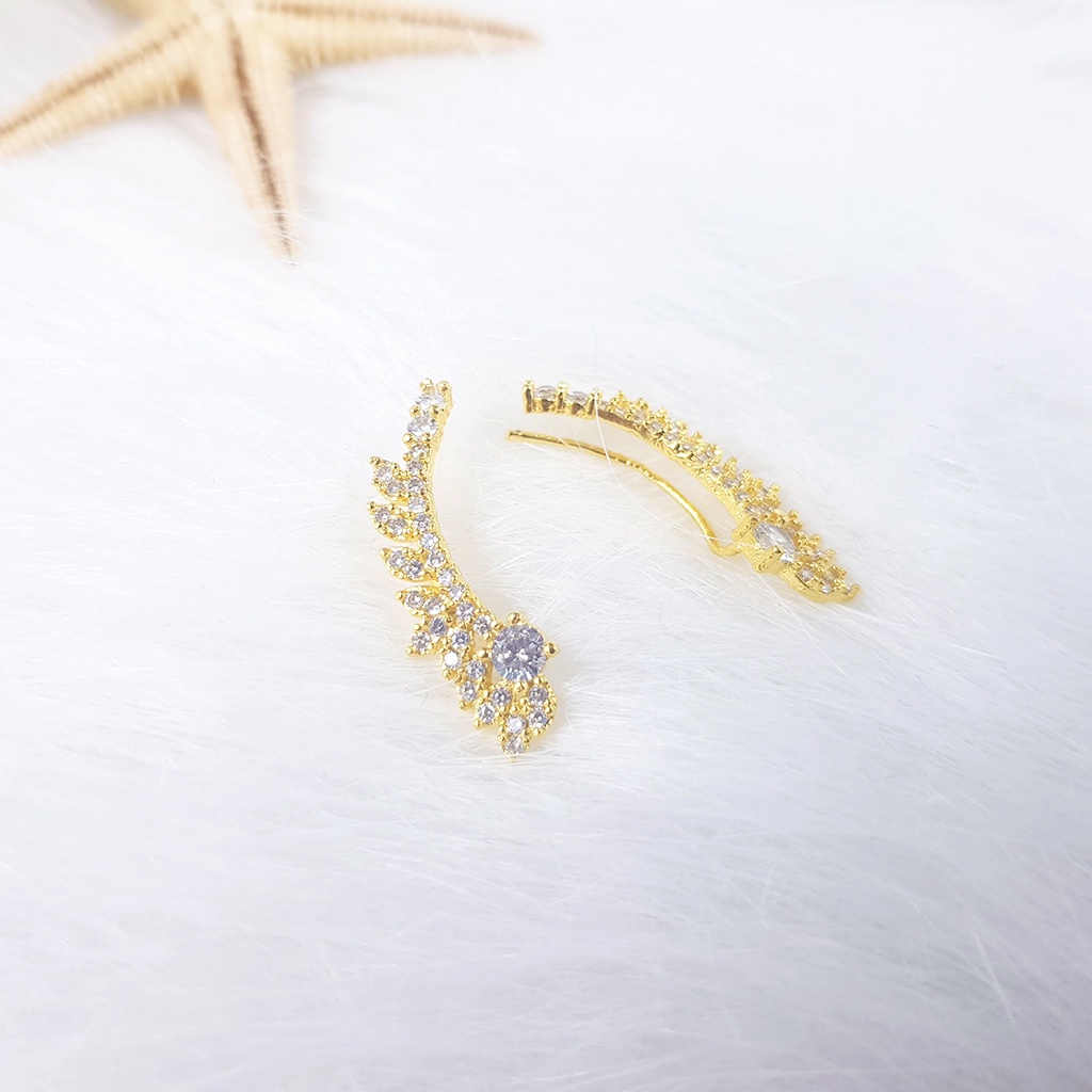 Đôi Bông Tai Nữ Hình X Nhỏ Đính Đá Khuyên Tai Tròn Đẹp Xinh B30VHT22