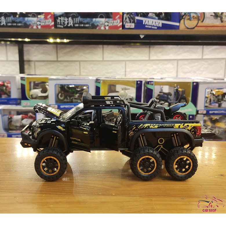 Mô hình xe ô tô Ford F150 Raptor 6x6 tỉ lệ 1:28 màu đen
