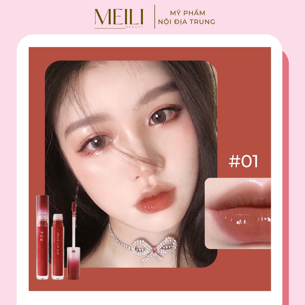 Son Bóng PCU Dưỡng Ẩm Mềm Mịn Môi Tiện Dụng Không Thấm Nước Màu Sắc Đa Dạng  - Meili Beauty