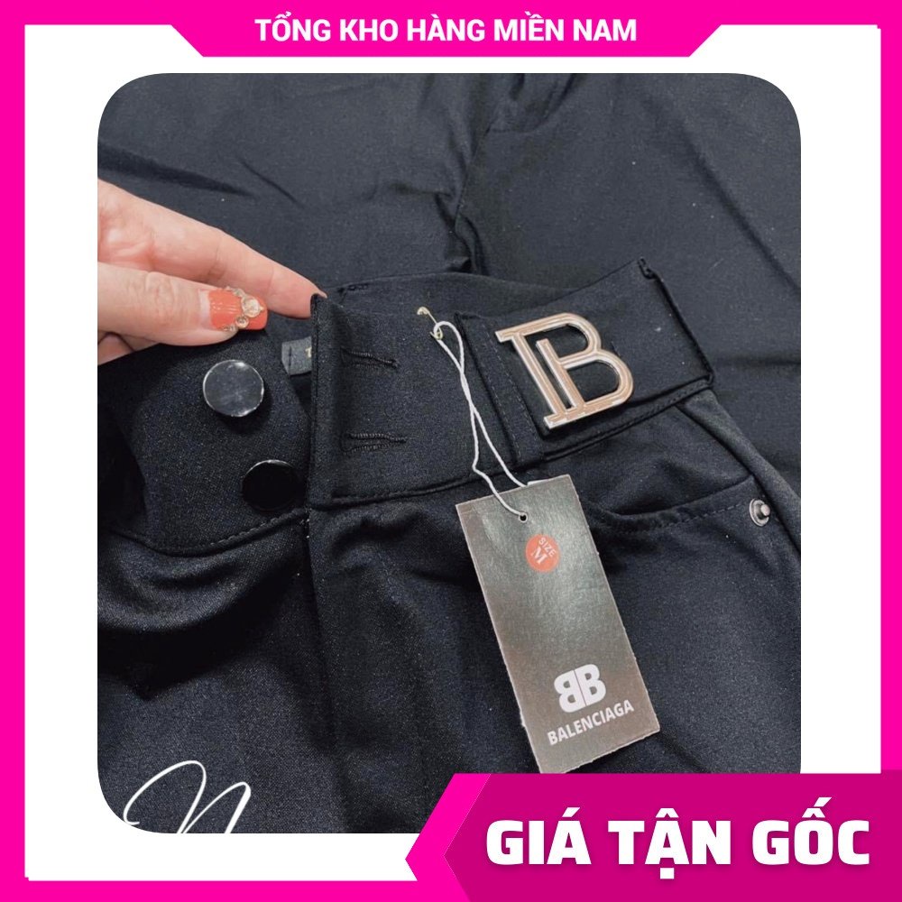 Quần tregging thun umi cao cấp co giãn lên phom siêu om dáng lưng phối logo BB dễ thương TS393