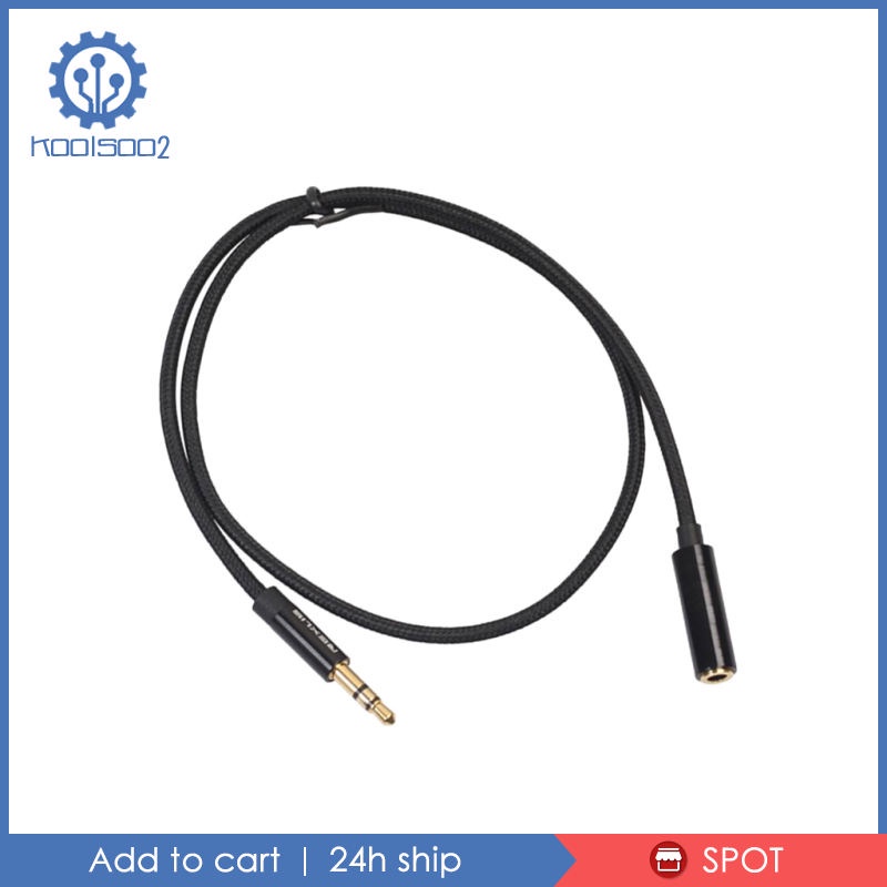 Dây Cáp Nối Dài Tai Nghe 3.5mm Male Sang Female Aux Màu Đen 0.5M Koolsoo2