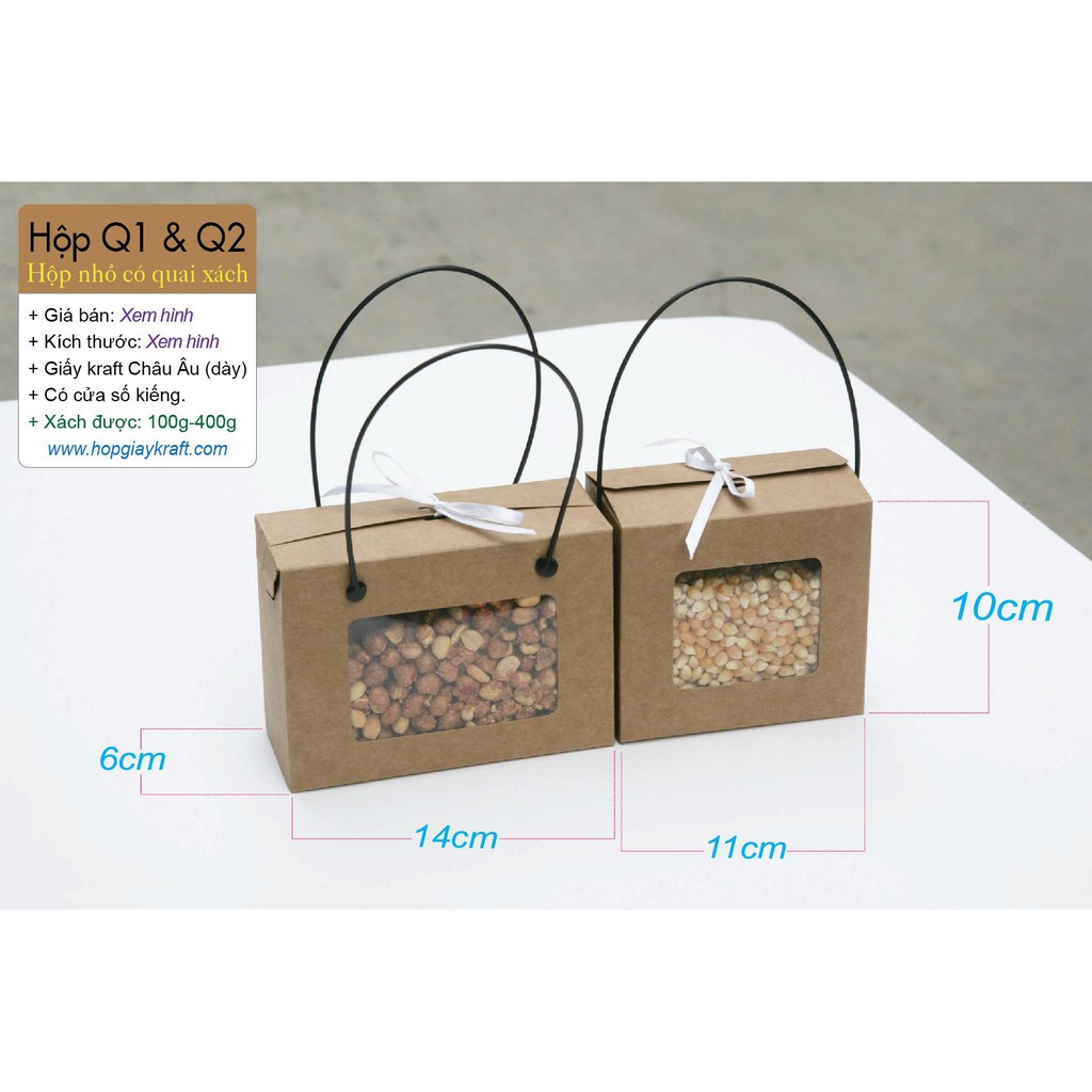 50 cái - Hộp giấy kraft đựng quà tặng thực phẩm trái cây = Hộp Q2 | BigBuy360 - bigbuy360.vn