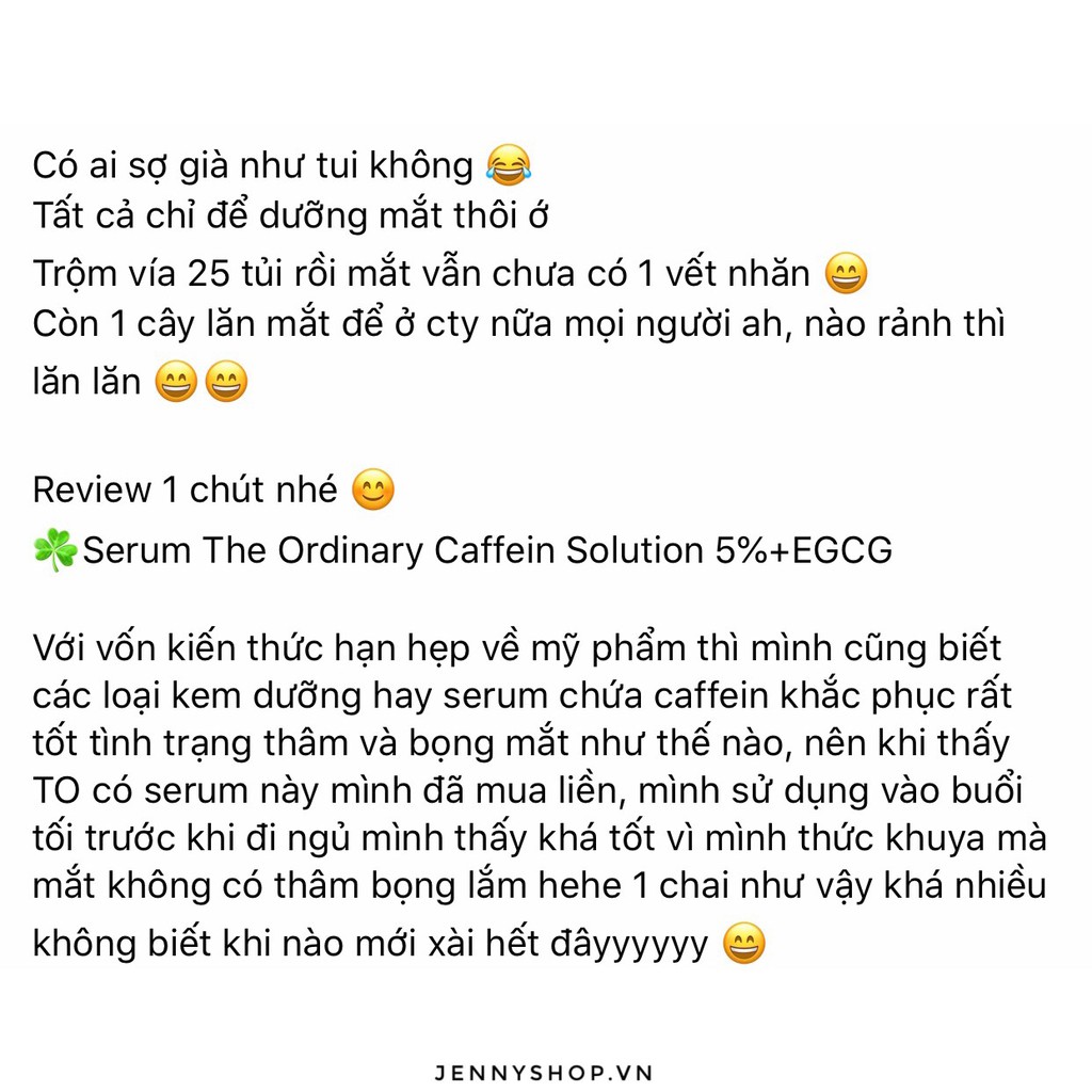 Tinh Chất Dưỡng Mắt The Ordinary Caffeine Solution 5% + EGCG