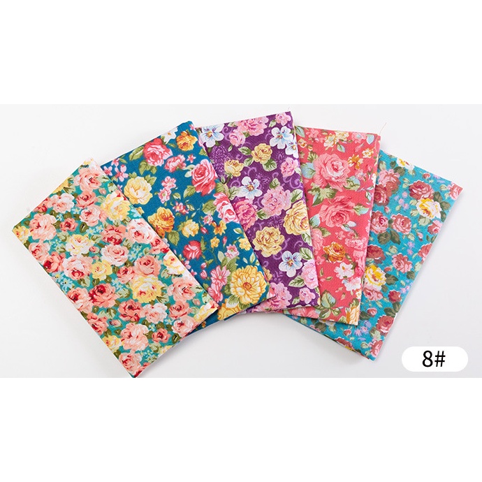 Set 5 Tấm Vải Cotton LÀM DIY Họa Tiết Hoa NGẪU NHIÊN Tự May Vá Đồ Thủ Công-  BÁCH HÓA NA NA