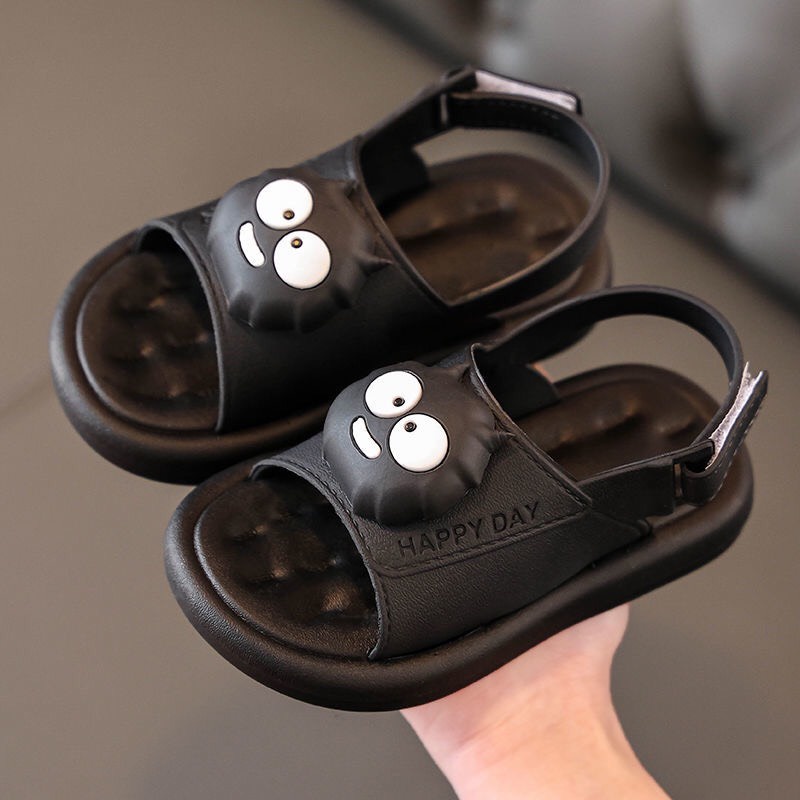 Dép sandal hoạt hình mặt đen ngộ nghĩnh cho bé 2-8 tuổi