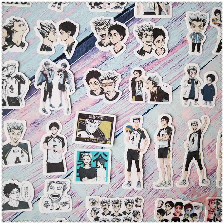 ❤ Haikyuu!! Q-3 Nhãn Dán Thủ Công Mini Kotaru Bokuto & Akaashi Keiji Mini Cho Khách ❤ Bộ 40 Miếng Sticker Dán Trang Trí Album