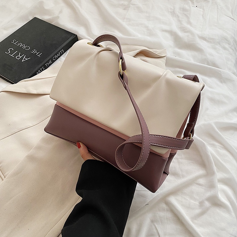 Túi Đeo Chéo Vai Màu Sắc Tương Phản Chất Lượng Cao Thời Trang Cho Nữ