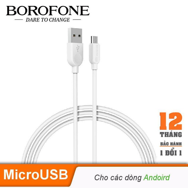 [FREESHIP 99K]_Cáp sạc Micro USB Borofone BX14 ✓ Dài 1M 2M 3M - Sạc Nhanh Sợi cáp dai bền
