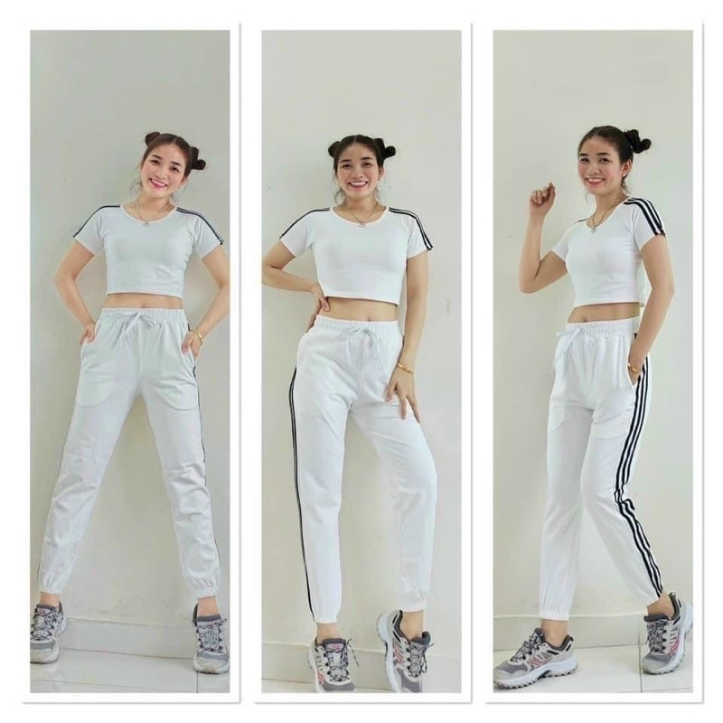 SET BỘ ÁO CROPTOP QUẦN JOGGER TẬP GYM EROBIC ZUMBA NỮ