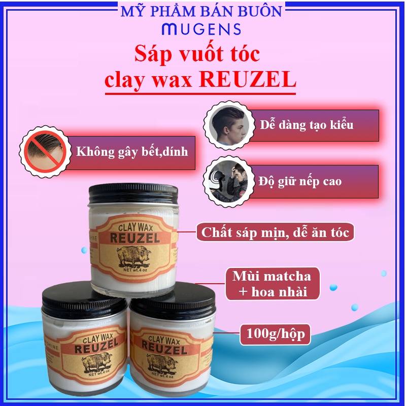 Sáp vuốt Tóc Nam THủy Tinh Lợn Mới Nhất Reuzel Clay Wax MN45