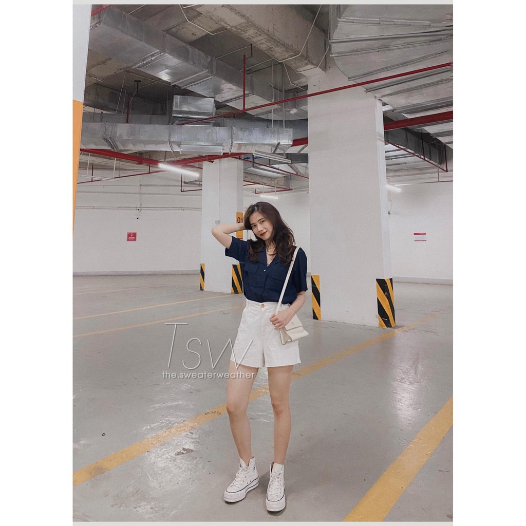 Áo sơ mi cộc tay cổ pijama voan 2 túi (Ảnh thật) | BigBuy360 - bigbuy360.vn