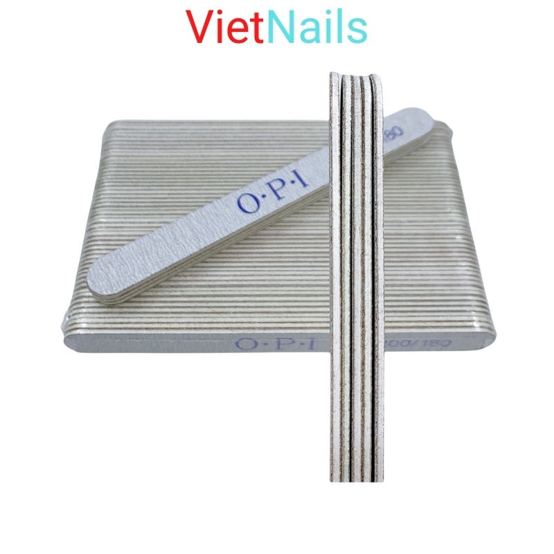 Lốc 50 cây dũa móng OPI mỏng độ nhám 100/180 lõi nhựa cao cấp