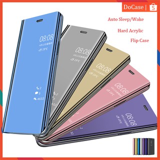 Ốp điện thoại nắp lật mặt gương mạ màu tầm nhìn trong suốt cho Samsung Galaxy Note 10 Lite S10 Lite