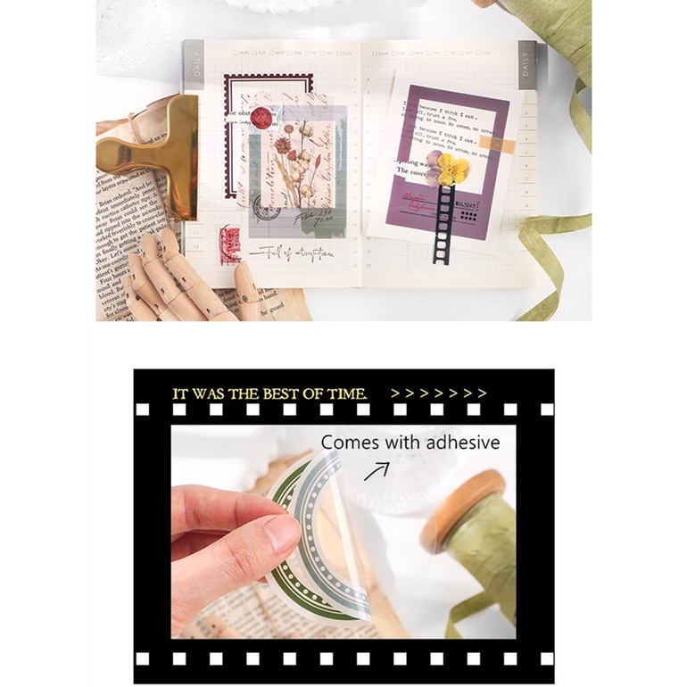 Sticker Dán Trang Trí Sổ Tay Diy Hình Khung Bìa Thư