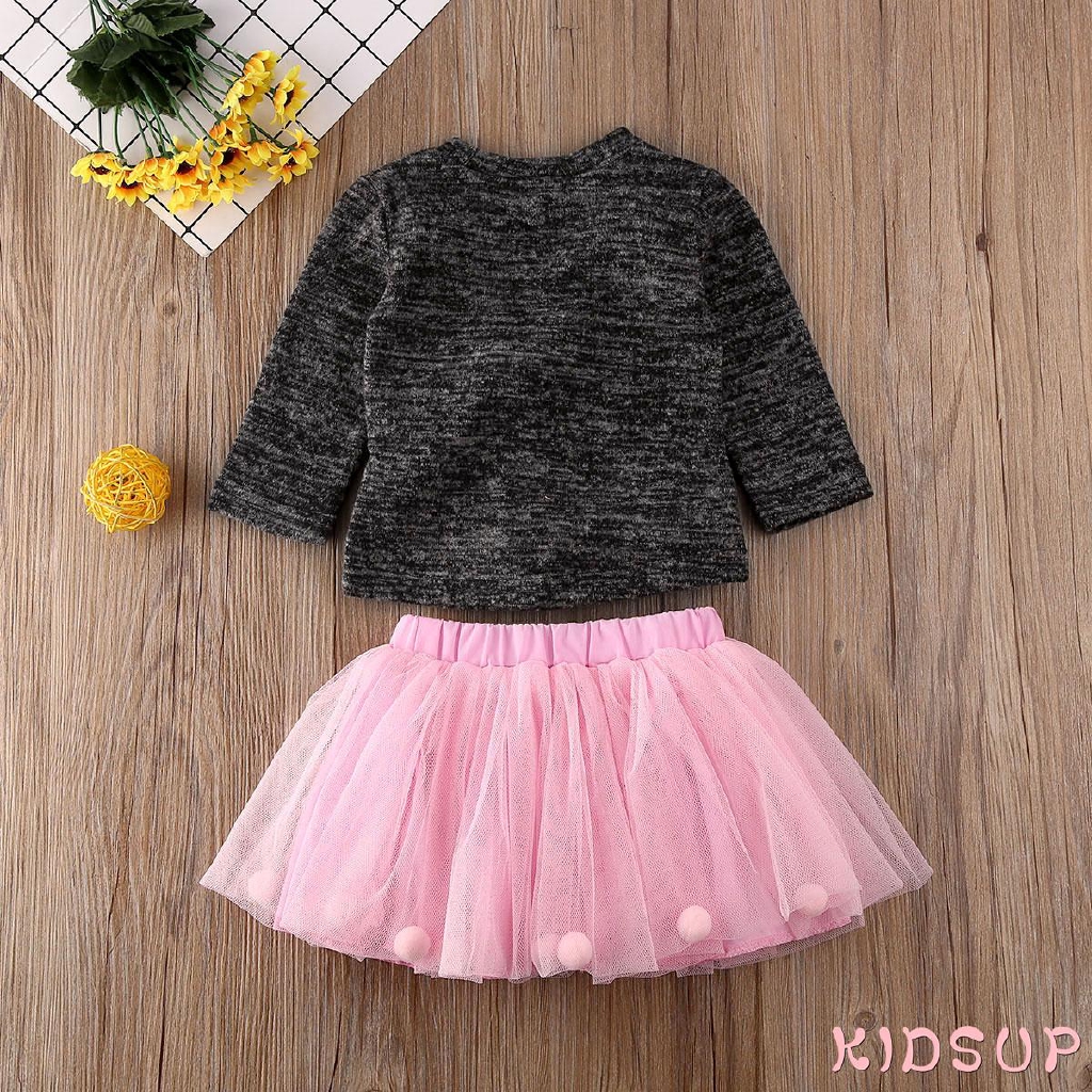 Bộ Đồ Gồm 2 Món Áo Sweater + Chân Váy Tutu Cho Bé Gái