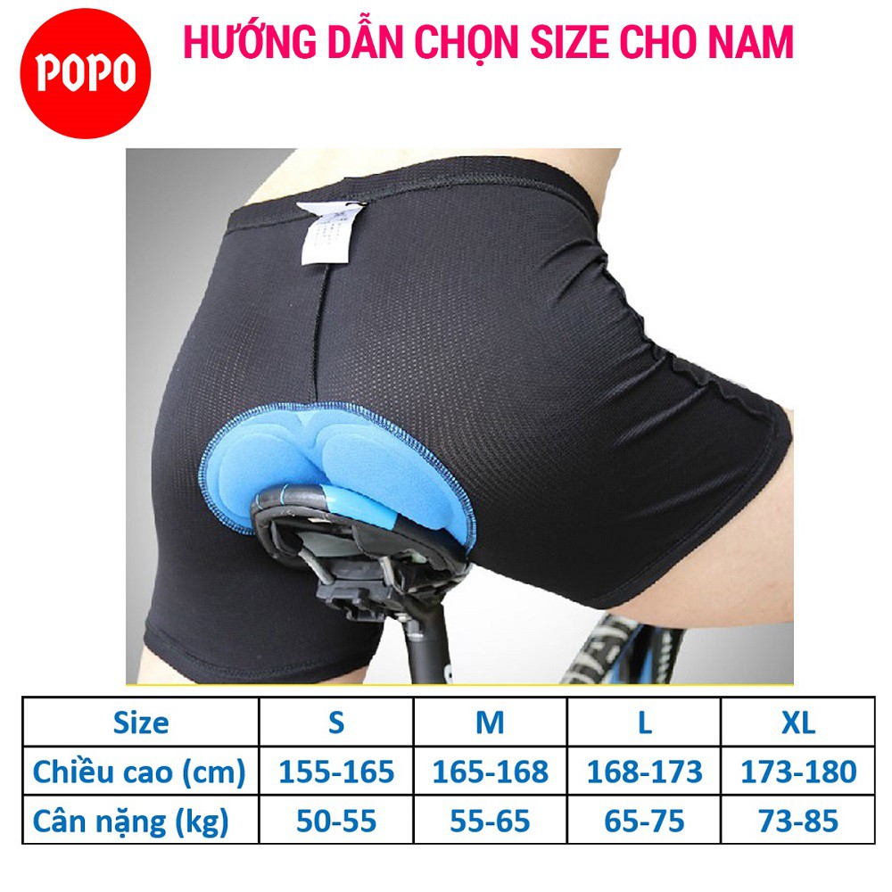 Quần lót đi xe đạp nam POPO thoáng khí, êm ái, thoát mồ hôi, chất liệu cao cấp