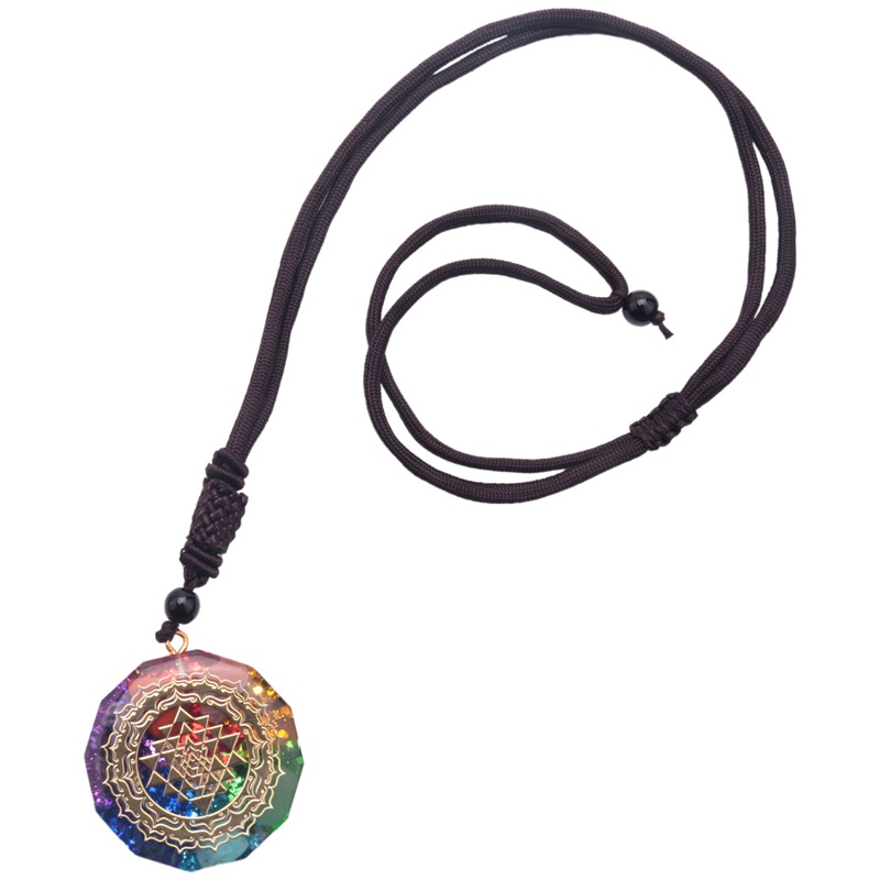 Mặt dây chuyền Orgonite Vòng cổ Sri Yantra, Vòng cổ năng lượng luân xa hình học thiêng liêng Vòng cổ năng lượng , Vòng cổ thiền định và cầu nguyện