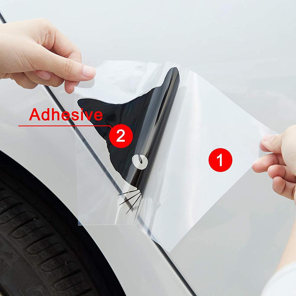 Miếng Dán Trang Trí Xe Hơi Họa Tiết Mèo Nhìn Trộm 3D Vui Nhộn