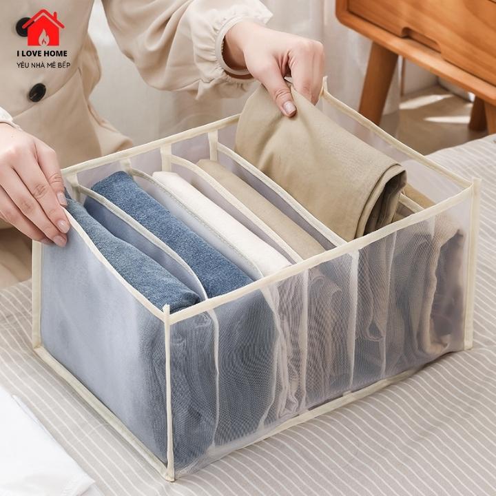 Túi vải đựng tủ quần áo size to 7 ngăn, túi chia ngăn đựng đồ lót, quần jean